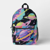Sac À Dos Imprimé Galaxy Graffiti" – Urban Cosmic Style Backpack (Recto)