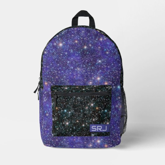Sac À Dos Imprimé Galaxy Stars Cosmique Espace Extérieur Monogramme (Recto)