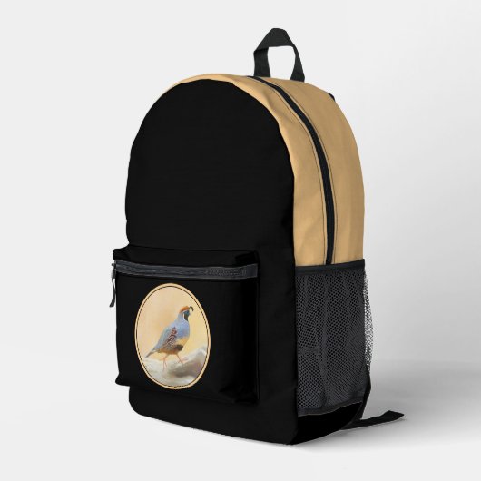 Sac À Dos Imprimé Gambrel's Quail Painting - Art d'origine des oisea (Coin arrière droit)