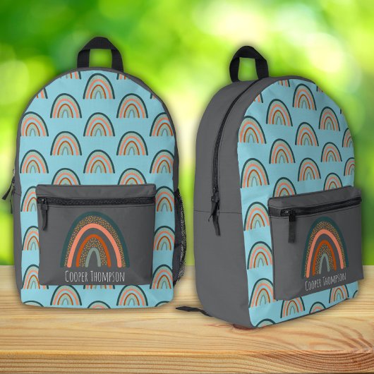 Sac À Dos Imprimé Garçons arc-en-ciel bleus mignons