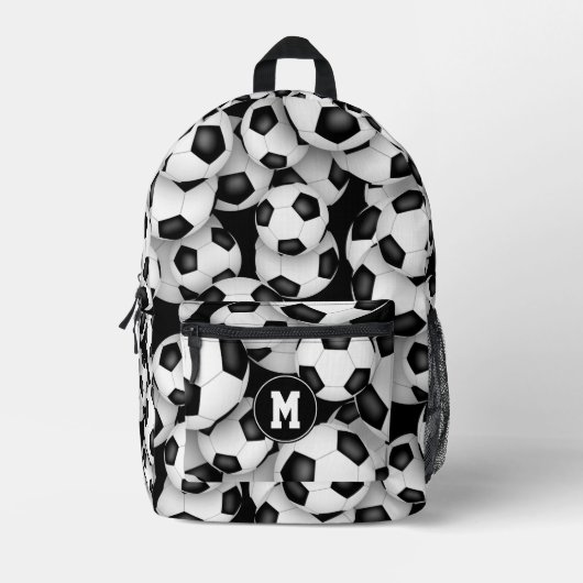 Sac À Dos Imprimé garçons filles monogrammed soccer balls motif (Recto)