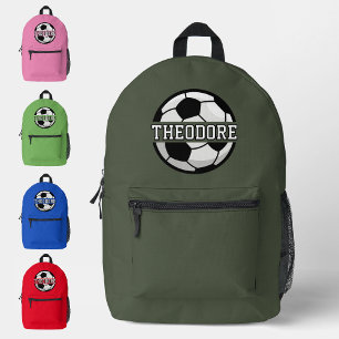 Sac À Dos Imprimé Garçons Nom Personnalisé Cool Football Vert Footba