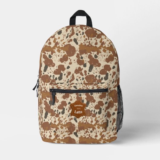 Sac À Dos Imprimé Genuine 100% Latte  | Cowhide Coffee Aesthetic (Recto)