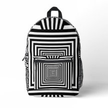 Geometric 3D Black and White Backpack — Stylish an