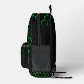 Sac À Dos Imprimé Géométrie en nid vert monogramme noir (Droite)