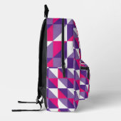 Sac À Dos Imprimé Géométrique Abstrait Rétro Rose Violet & Blanc (Gauche)