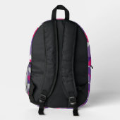 Sac À Dos Imprimé Géométrique Abstrait Rétro Rose Violet & Blanc (Verso)