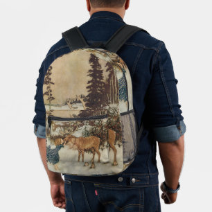 Sac À Dos Imprimé Gerda vintage et le renne par Edmund Dulac