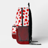 Sac À Dos Imprimé Girly Elegant Red Heart Nom personnalisé (Droite)