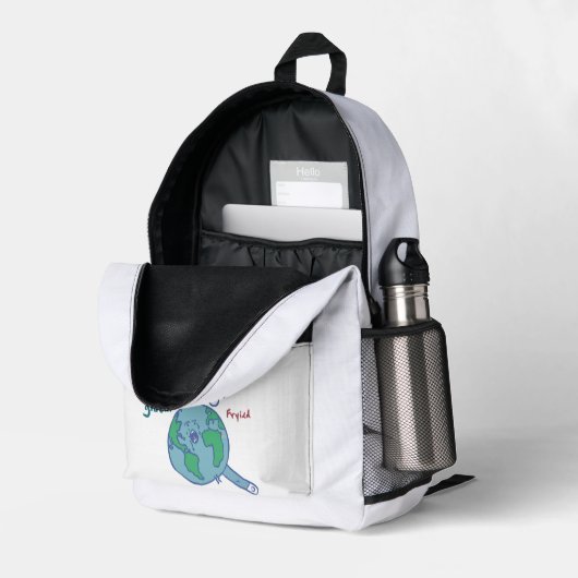 Sac À Dos Imprimé Global Fried by Jaime (Coin arrière droit (ouvert))