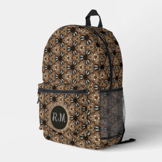 Sac À Dos Imprimé Glume Brown naturel géométrique
