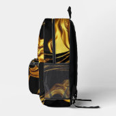 Sac À Dos Imprimé Gold Black Monochrome Swirl Liquid Gold Achempong  (Droite)