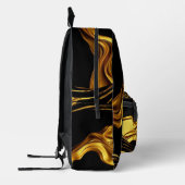 Sac À Dos Imprimé Gold Black Monochrome Swirl Liquid Gold Achempong  (Gauche)