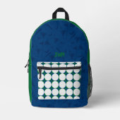 Sac À Dos Imprimé Golf Balls Motif INITIALES Vert Bleu Preppy Amusem (Recto)