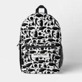 Sac À Dos Imprimé Golf Silhouette Pattern Classic Black & White  (Recto)