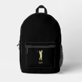 Sac À Dos Imprimé Golfeur Silhouette Monogram Gold (Recto)