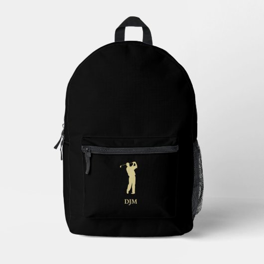Sac À Dos Imprimé Golfeur Silhouette Monogram Gold (Recto)