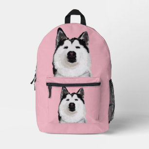 Sac À Dos Imprimé Gomme ronde portrait de chien Husky