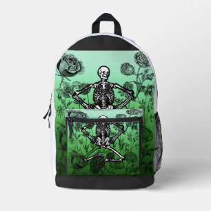 Sac À Dos Imprimé Gothique Botanique Vintage Squelette - Académie So