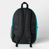 Sac À Dos Imprimé Gradient bleu Aqua Abstrait (Verso)