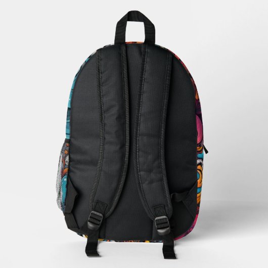 Sac À Dos Imprimé Graffiti Abstrait Motif Splash Art (Verso)