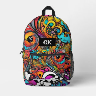 Sac À Dos Imprimé Graffiti Abstrait Motif Splash Art personnalisé