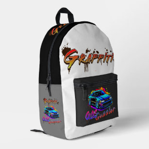 SAC À DOS IMPRIMÉ GRAFFITI GAS GUZZLER - VOITURE À DRIFT