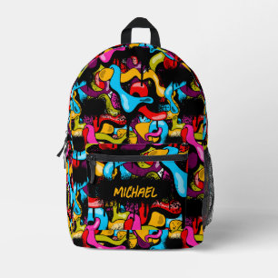Sac À Dos Imprimé Graffiti Hip Hop Street Art Enfants Néon Colorés