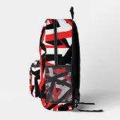 Sac À Dos Imprimé Graffiti noir, blanc et rouge (Droite)