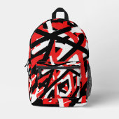 Sac À Dos Imprimé Graffiti noir, blanc et rouge (Recto)