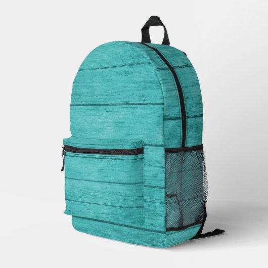 Sac À Dos Imprimé Grain de bois turquoise (Coin arrière droit)