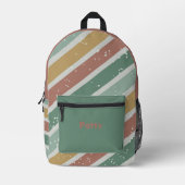 Sac À Dos Imprimé Grandes diagonales rose et or (Recto)