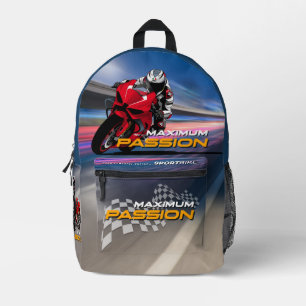 Sac À Dos Imprimé Graphisme de course de Superbike Maximum Passion B