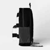 Sac À Dos Imprimé Gras moderne noir blanc rayé | Nom personnalisé (Droite)