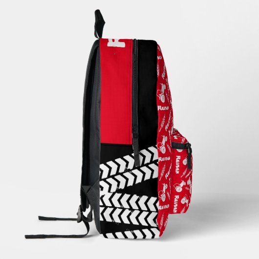 Sac À Dos Imprimé Gras stylisé tracteur graphique nom de blé rouge (Gauche)