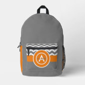 Sac À Dos Imprimé Gray Orange Chevron (Recto)