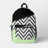 Sac À Dos Imprimé Gray Zigzag, Gray Chevron, Zigzag Pattern, Mint (Recto)