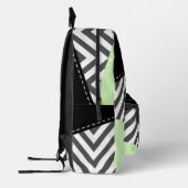 Sac À Dos Imprimé Gray Zigzag, Gray Chevron, Zigzag Pattern, Mint (Gauche)