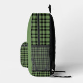 Sac À Dos Imprimé Green Black Plaid Pattern (Droite)