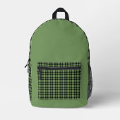 Sac À Dos Imprimé Green Black Plaid Pattern (Recto)