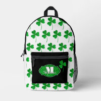 Green Sparkly Shamrock Monogramme St Patrick