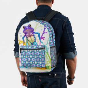 Sac À Dos Imprimé Grenouille dansante vibrante enchantée avec grand 