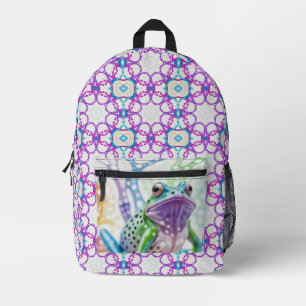 Sac À Dos Imprimé Grenouille joyeuse et vibrante enchantée,