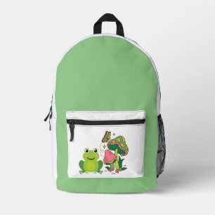 Sac À Dos Imprimé grenouille mignonne, champignons et papillon
