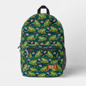 Sac À Dos Imprimé Grenouille Tropical Lily Pad Motif Monogramme (Recto)
