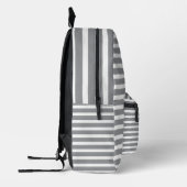 Sac À Dos Imprimé Grey & White Striped Backpack 💥 Cool & Modern (Gauche)