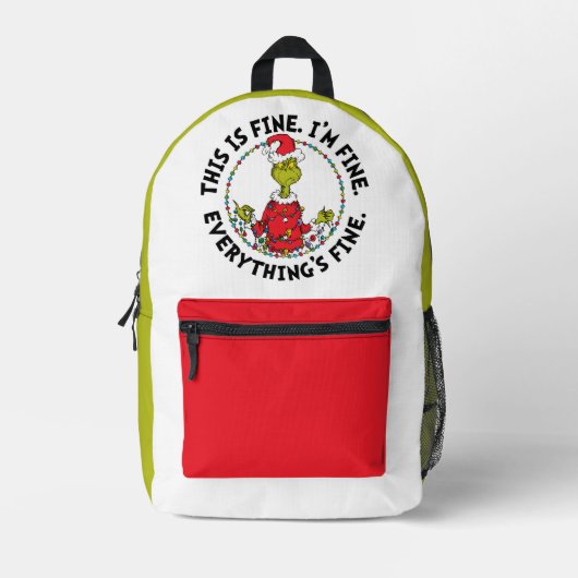 Sac À Dos Imprimé Grinch | Tout va bien (Recto)