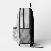 Sac À Dos Imprimé Gris blanc et gris en marbre | monogramme (Droite)