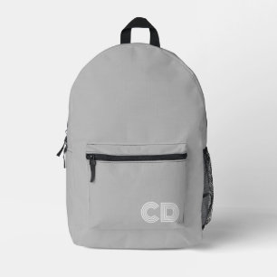 Sac à dos imprimé gris monogramme