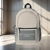 Sac À Dos Imprimé Gris Tan Simple